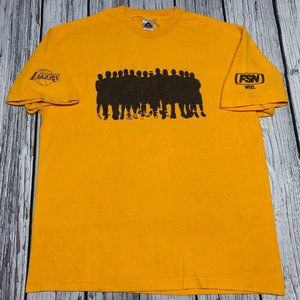 FSN PROMO LOS ANGELES LAKERS TEE SHIRT XL YELLOW PURPLE LA FOX SPORTS NETWORK